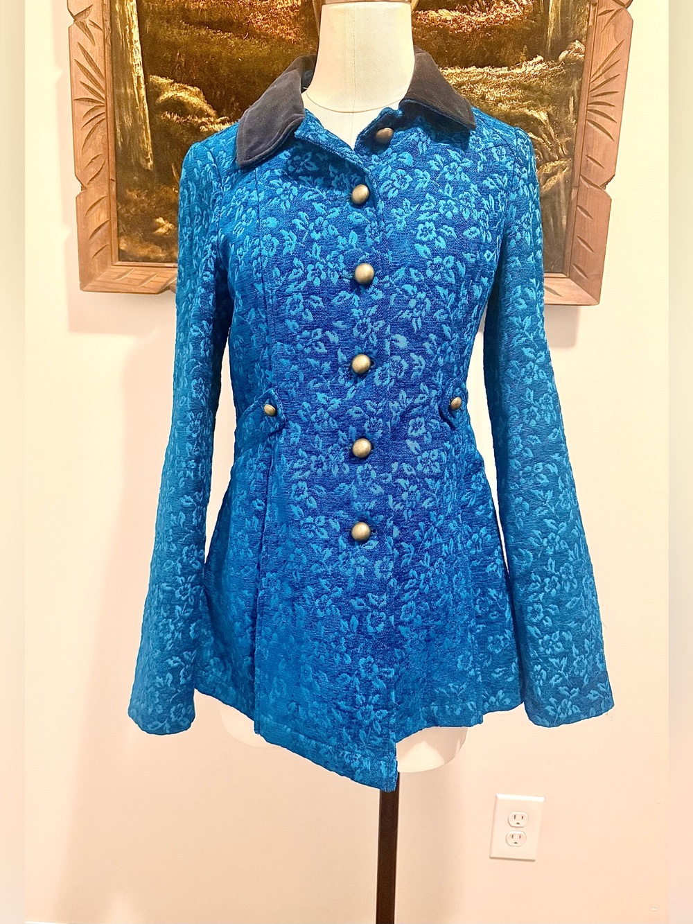 Free People Jacquard Military Coat